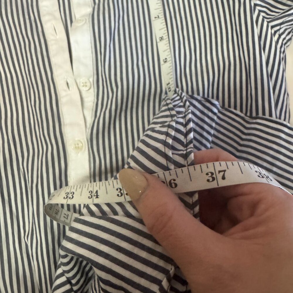Veronica Beard Everett Gray Striped Ruched Long Sleeve Dress Size S - Picture 14 of 14